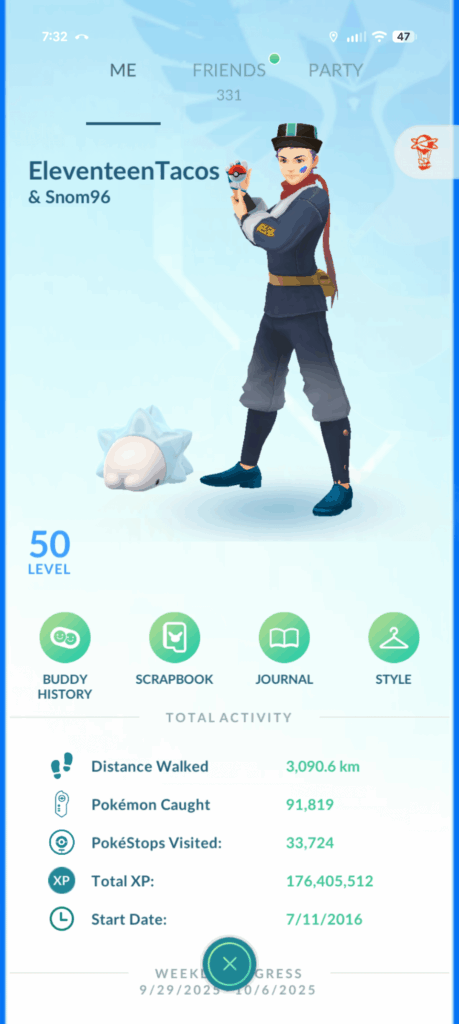 Update: 50 days to Level 50 complete!