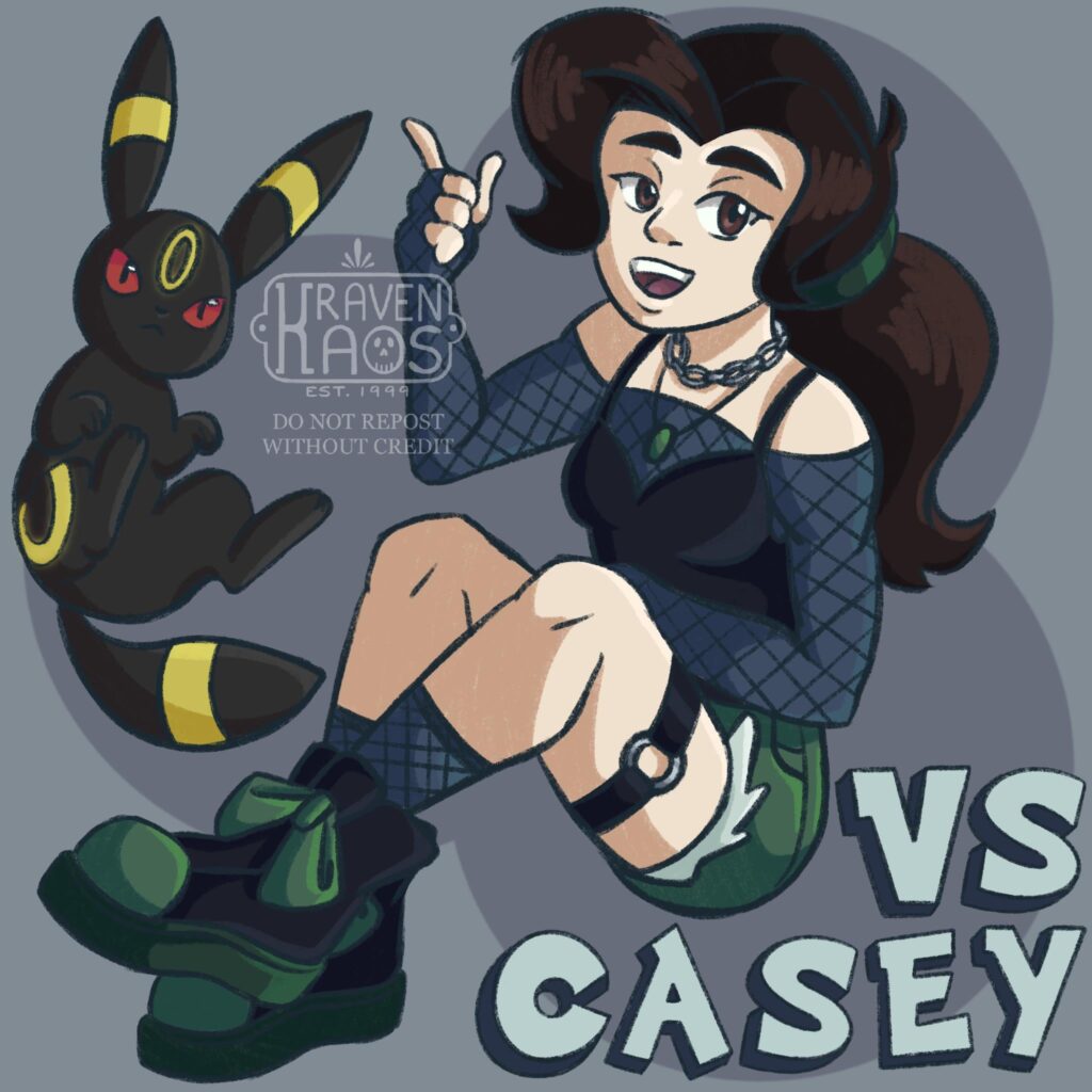 [OC] Drew my best friend as a Trainer with her favourite Pokémon