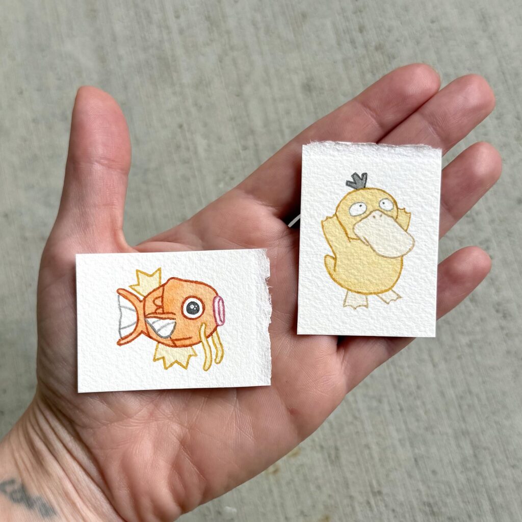Miniature watercolor paintings