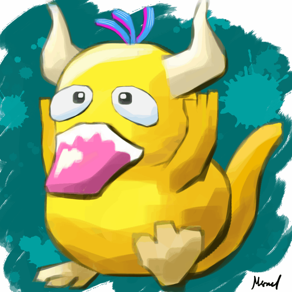 I drew my favorite Pokemon cosplaying Ulti from One Piece