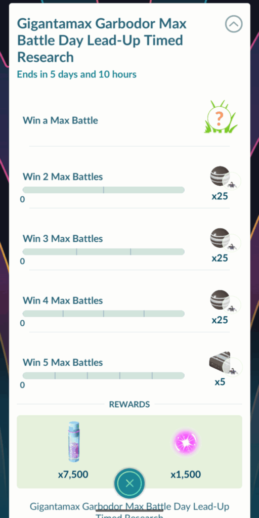 Gigantamax Lead-Up Research changed to only require max battles