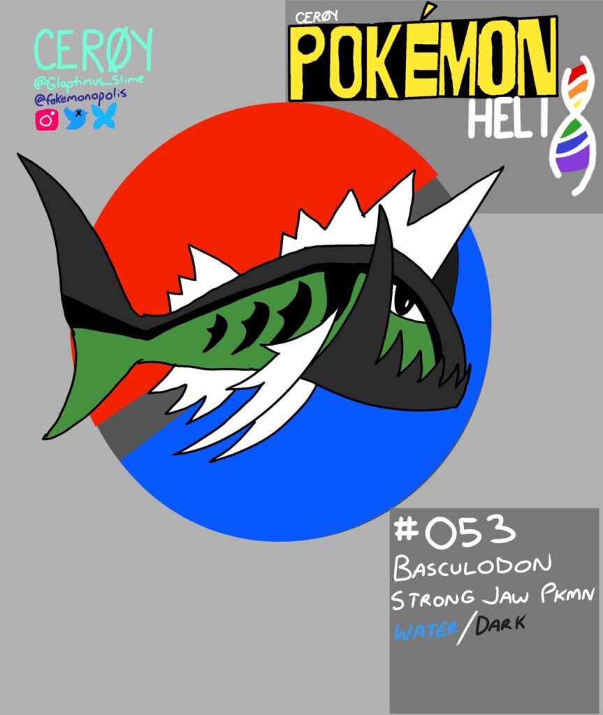 [OC] Basculodon— evolution to my black stripe Basculin