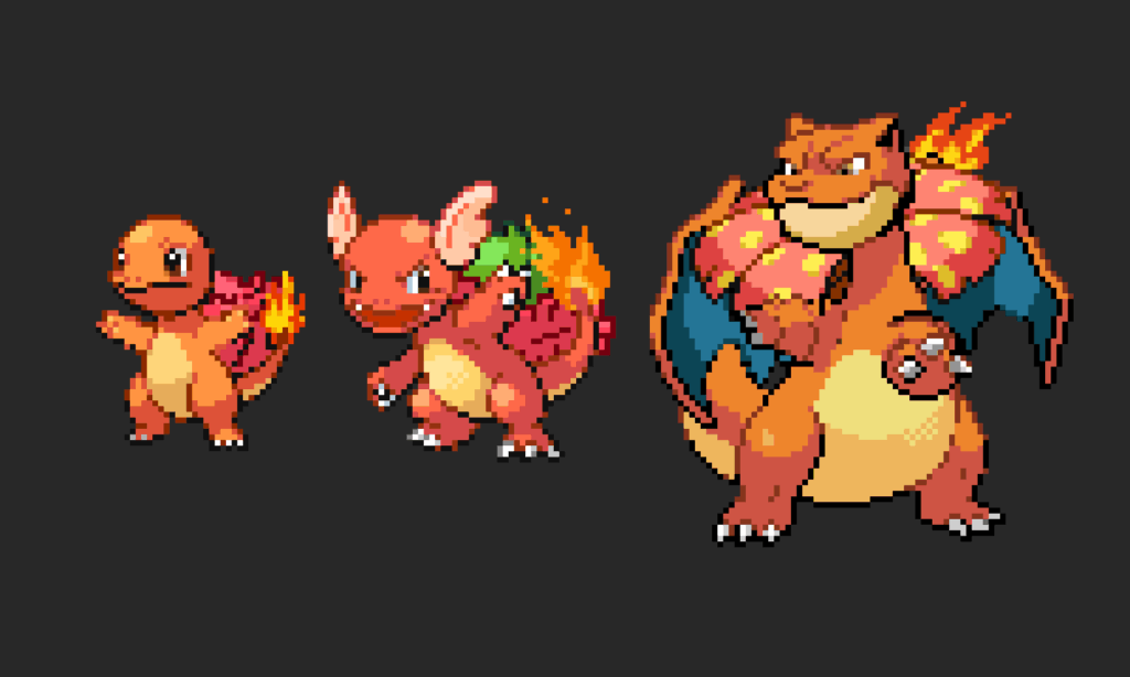 Gen 1 Starters fused together. [OC]