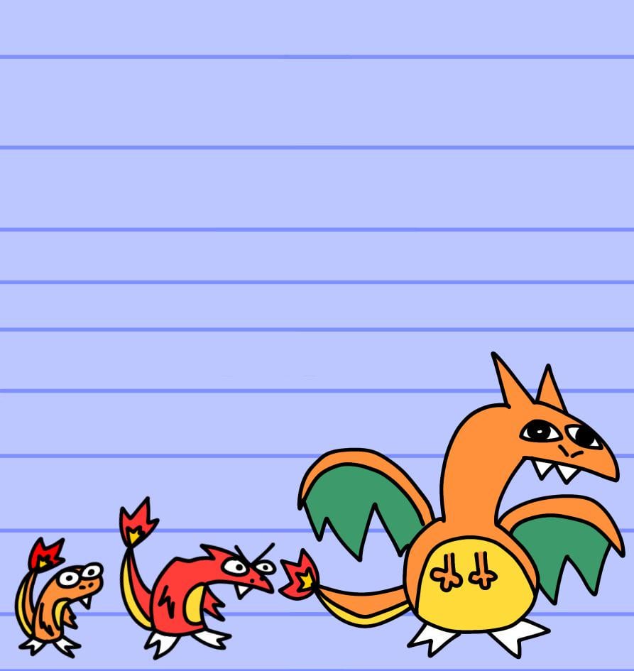 [OC] Every. Single. Pokémon in my style day 2: the charmander line