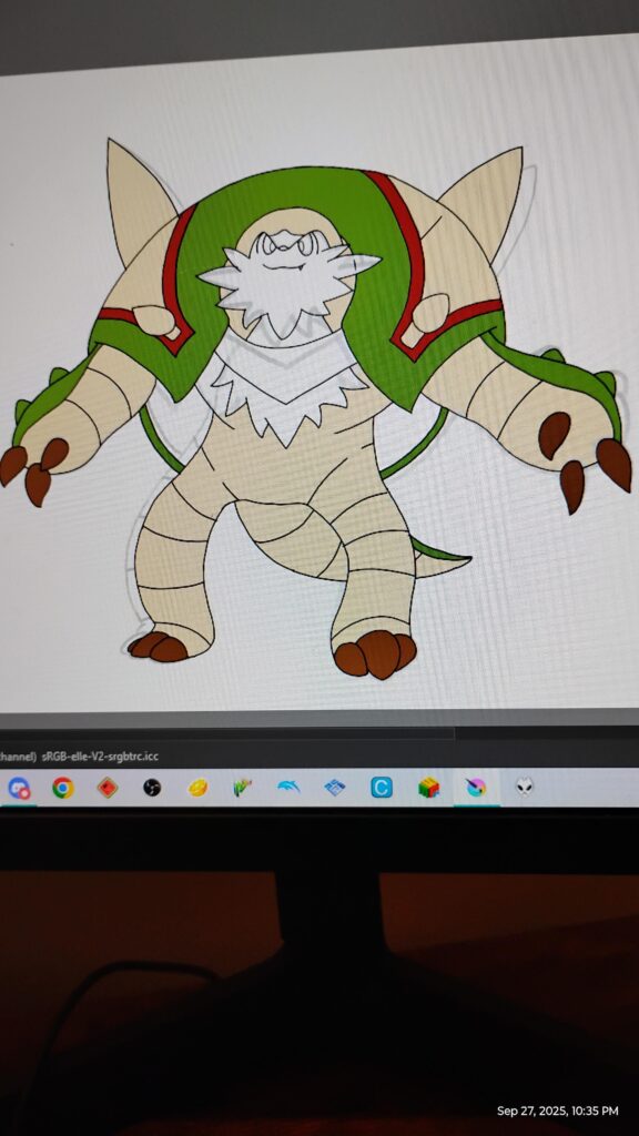Here's how Chesnaught looks so far, might try to add shading as I've never really done it.