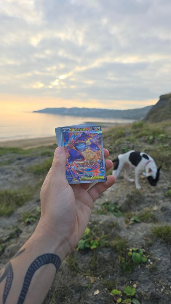 Went fossil hunting and I was the only one who didn't find a full Ammonite but I did bring 6 packs of Mega Evolutions with me....