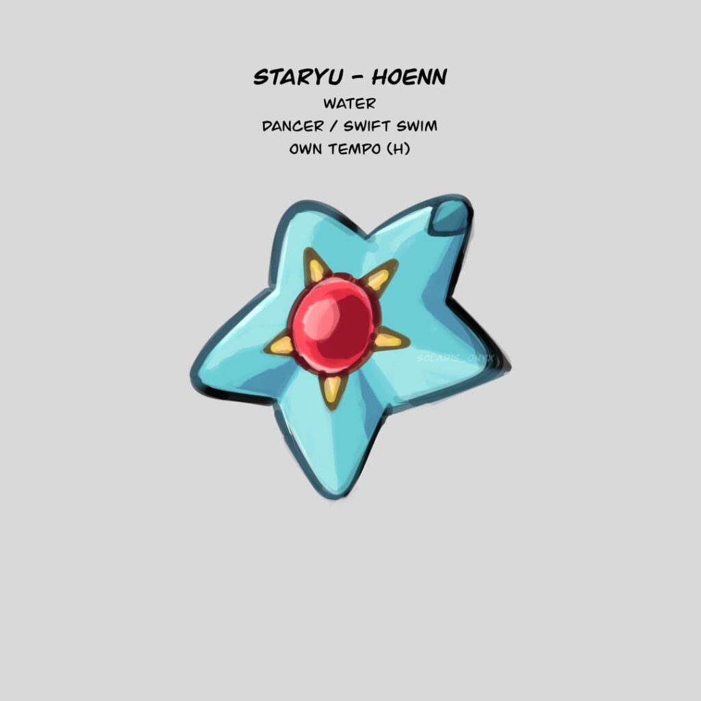 Hoenn Staryu and Starudo, Dancing Stars that turn waves into weapons.