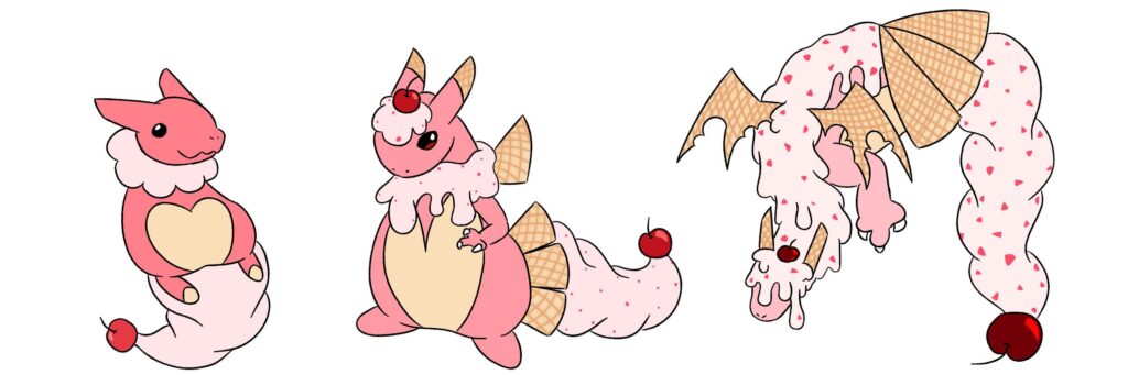 Strawberry Icecream Dragon Pokemon!