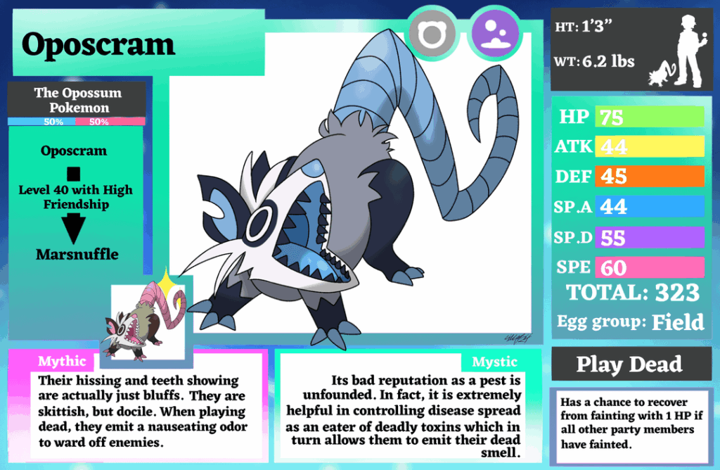 [OC] Opossum Pokemon!