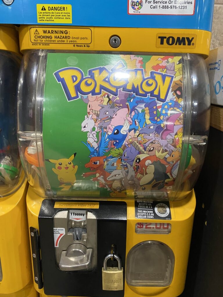 Does anyone know when this Gatcha machine is from, i present to you Packachu. I found it at my local Pizzeria
