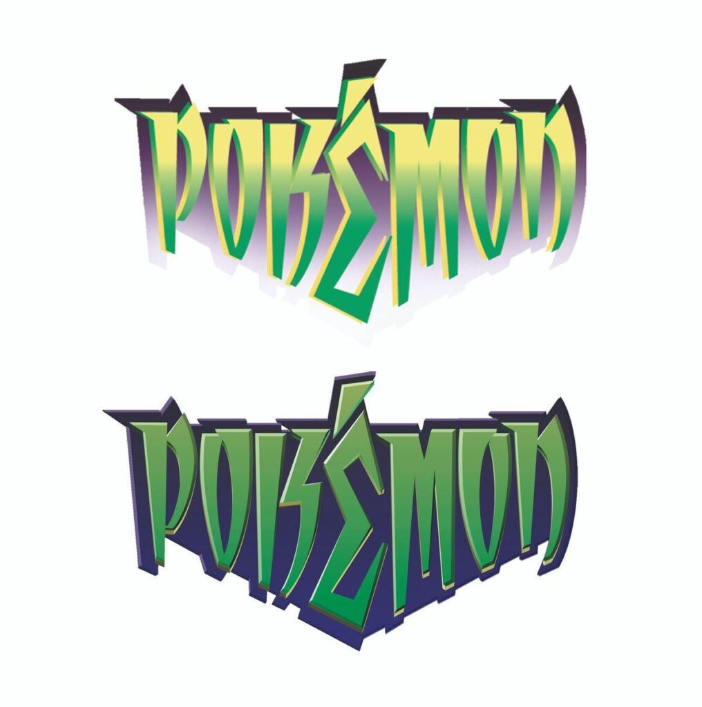 The initial design for the Pokémon logo by Chris Maple