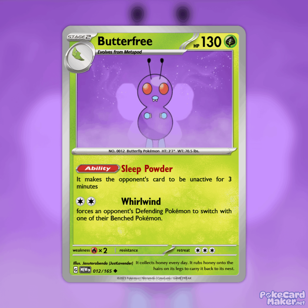 A custom Butterfree card I made.