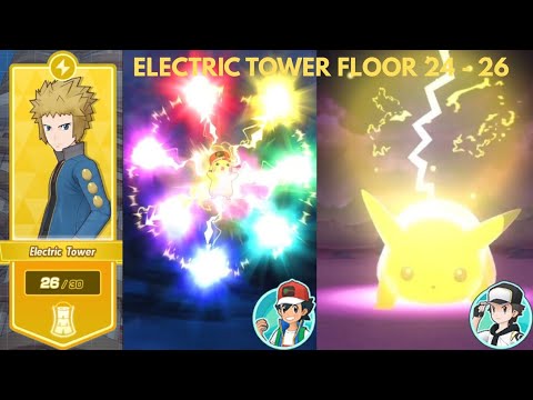 Electric Tower Floor 24 - 26 Cleared | Pasio Tower | Pokemon Masters EX