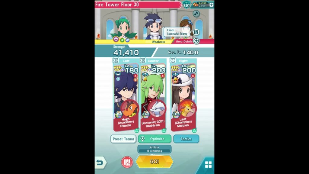 Pokemon Masters EX - Fire Towers Floors 30