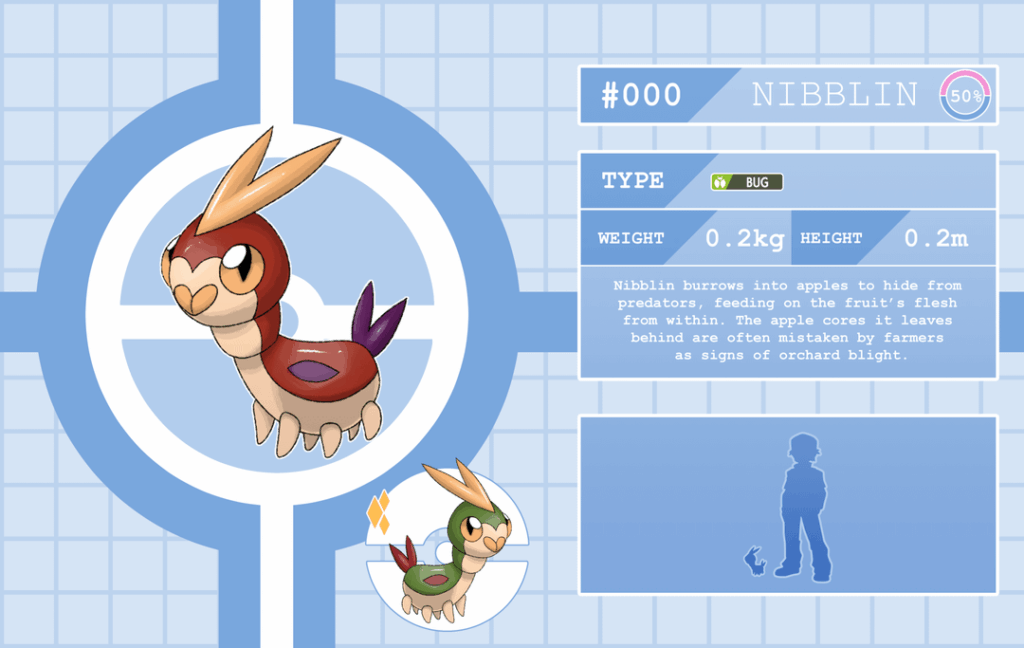 Fall Fakemon! (Nibblin, Sliceed, Pestore, Pomora)