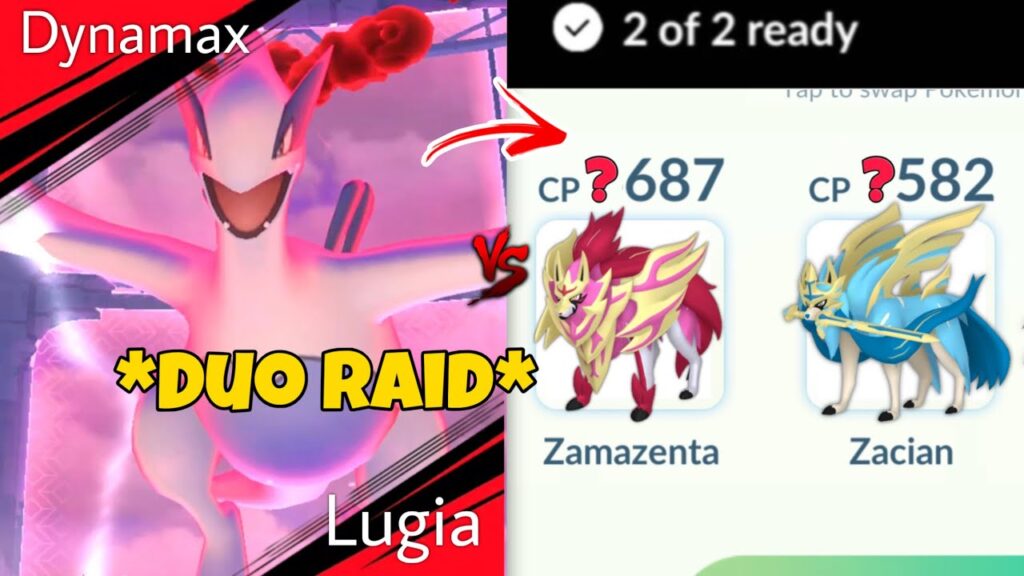 *DUO* DYNAMAX LUGIA raid (No Max Mushroom) in Pokemon GO.