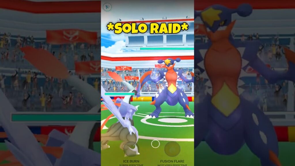 *SOLO* MEGA GARCHOMP Raid with Fused Kyurem in Pokemon GO.