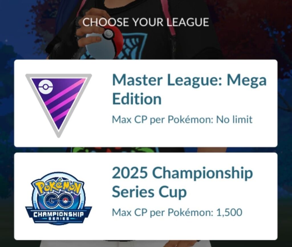 Why can't I select certain Pokemon of less than 1500 CP at championship series cup