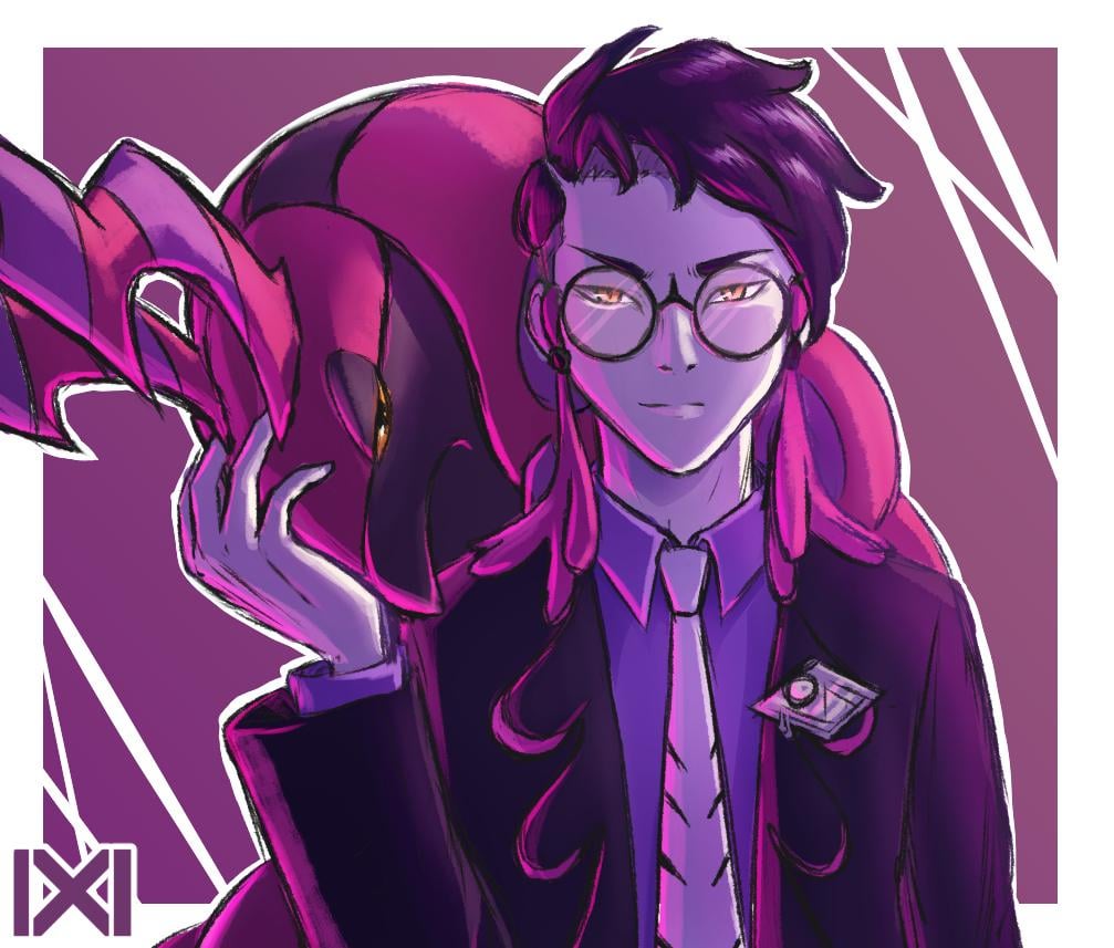 [OC] Corbeau and his giant pet centipede