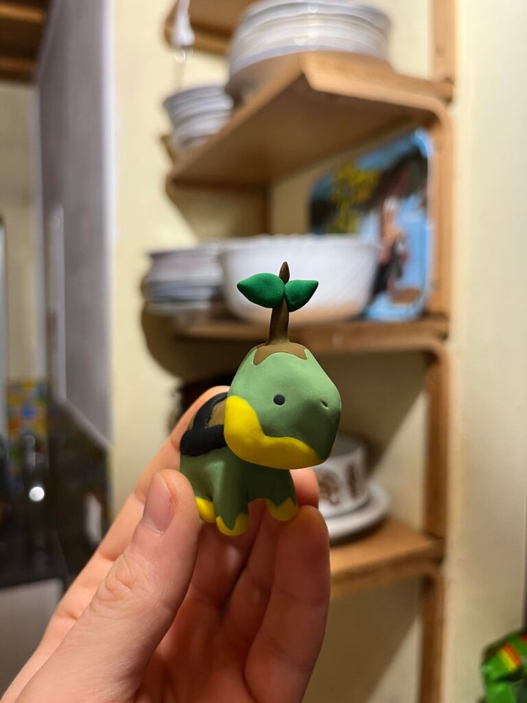 Turtwig Ditto Handmade FIMO Polymer Clay sculpture commission