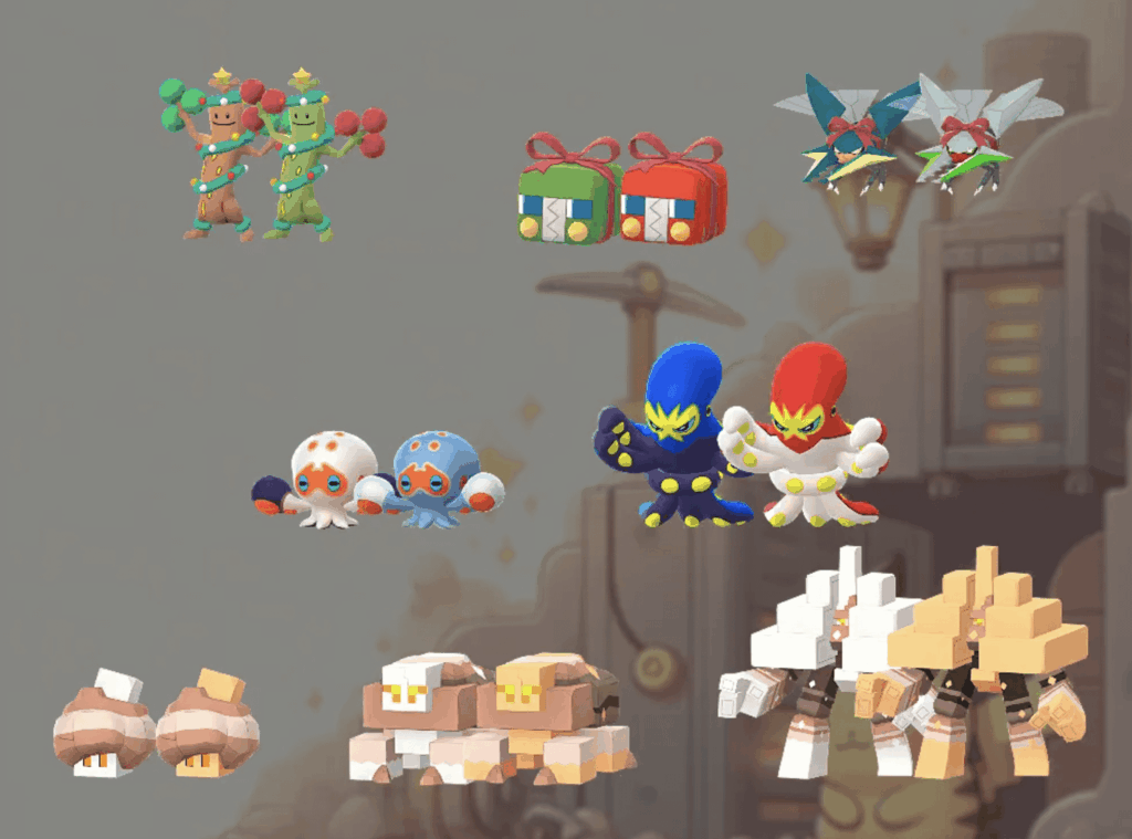 Assets for Nacli/Clobbopus families and December/Holidays costumes