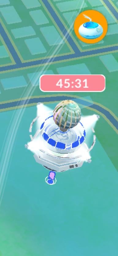 Two raid eggs appearing at a sponsored gym