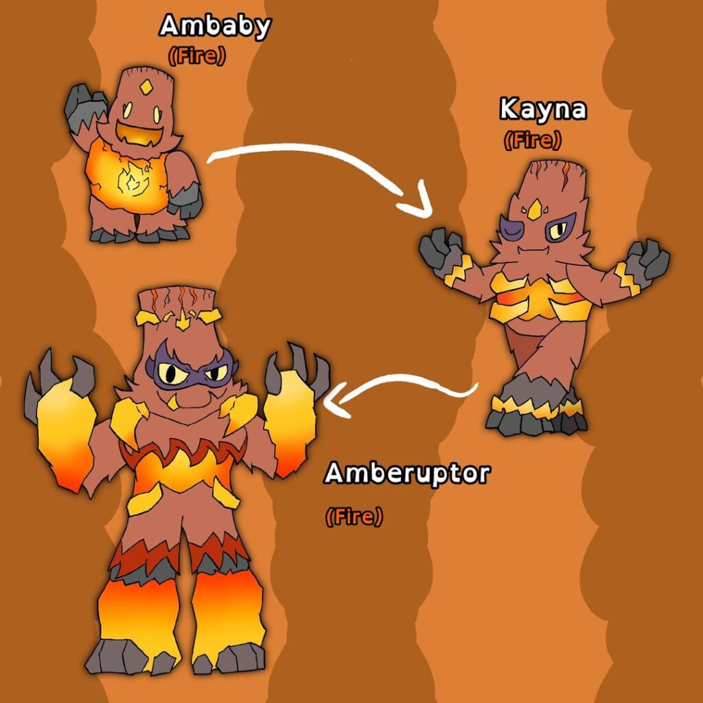 Kayna from My Singing Monsters as a Pokémon line