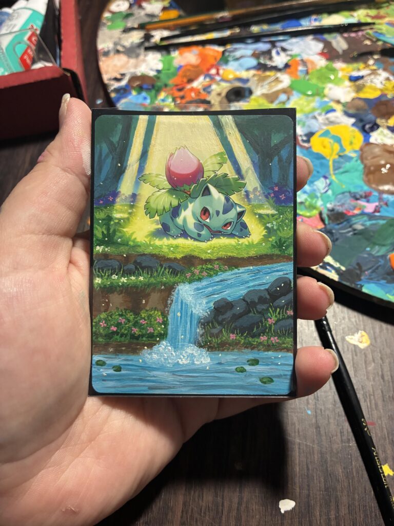 Painted on an ivysaur card!!