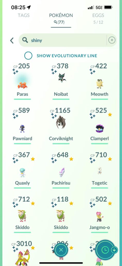 Recent Shiny Pokemon