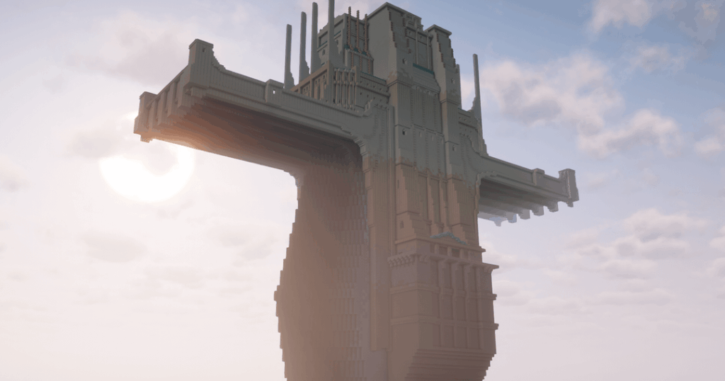 I made the sword castle from the first pokemon black and white movie in minecraft