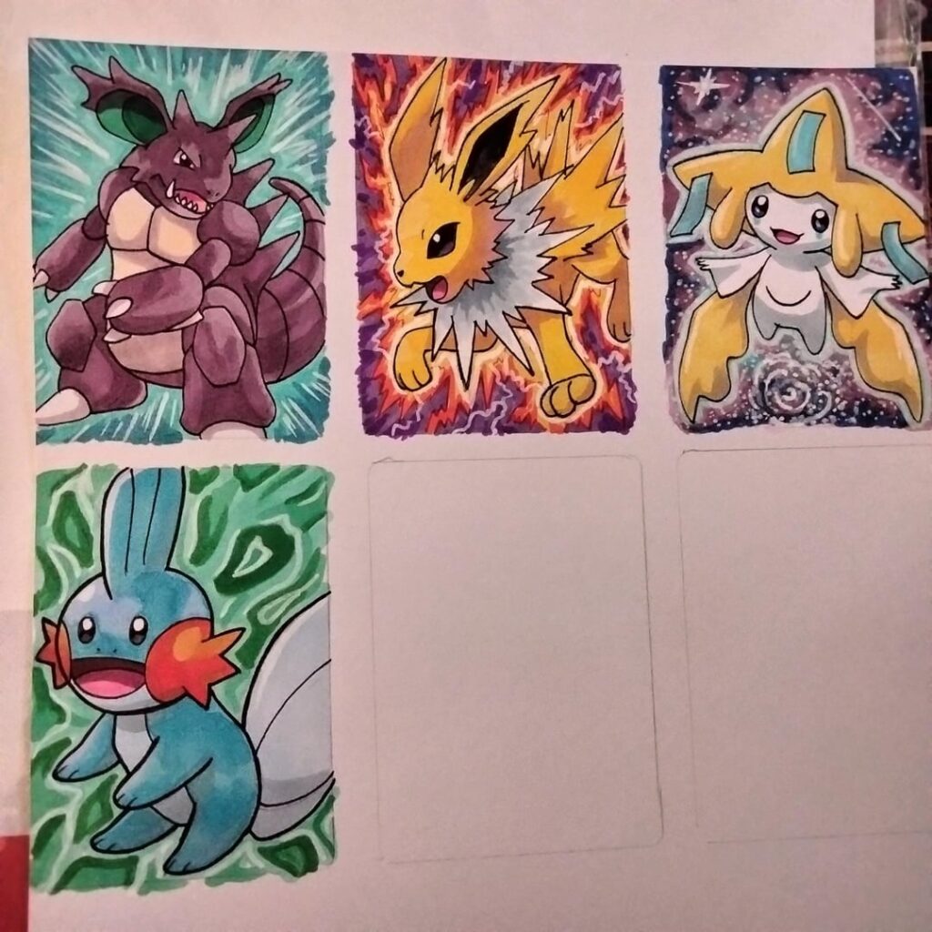 [OC] Making my own Pokémon cards. Who else should I draw?