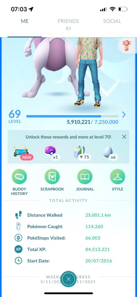 25,000kms walked
