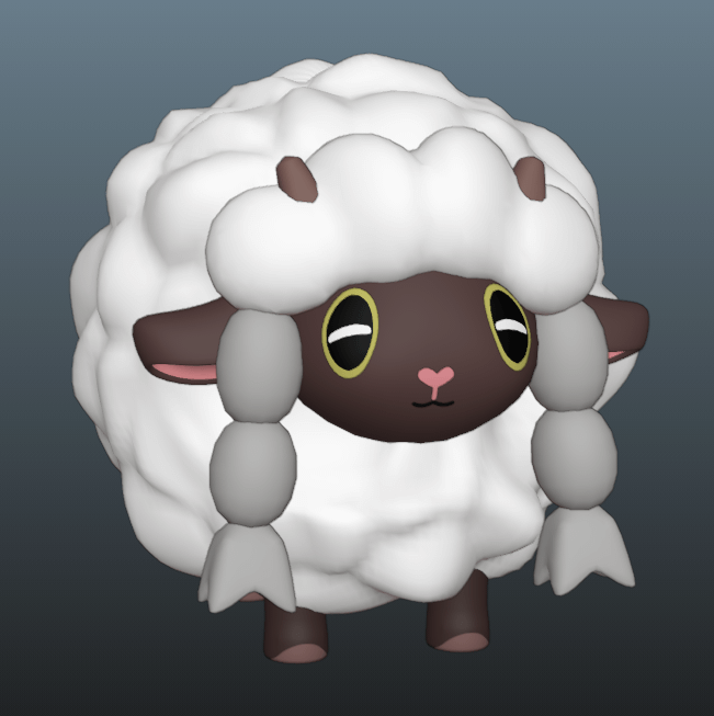 [OC] First ever Pokémon model: Wooloo!
