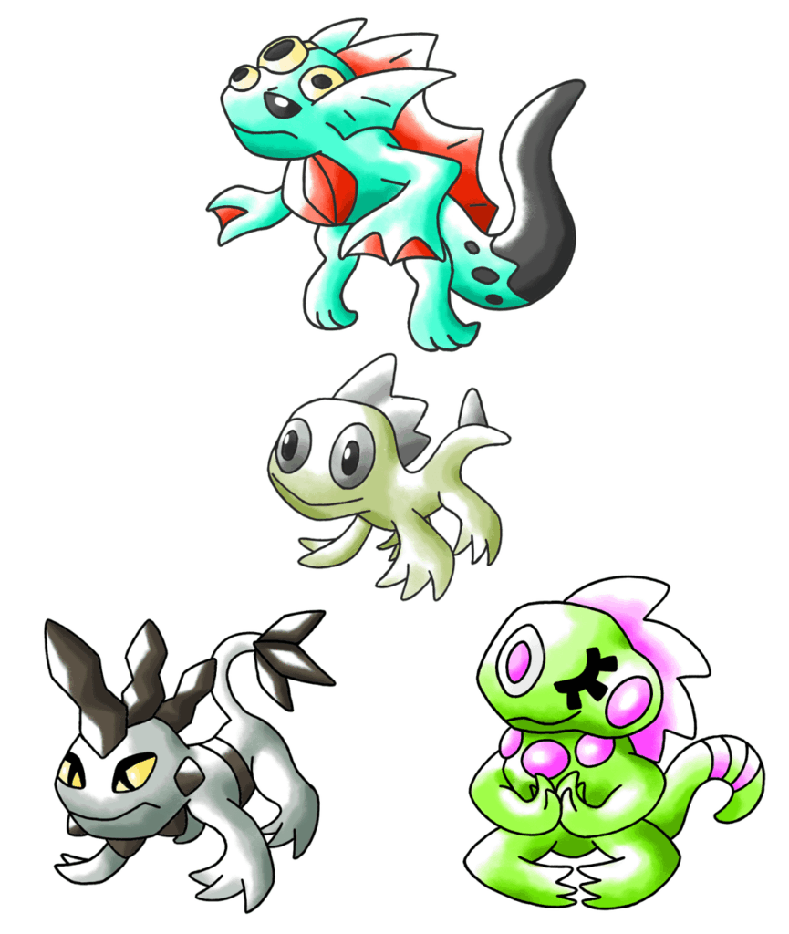 An evolutionary marvel! Meet Chibiguana and its evolutions!