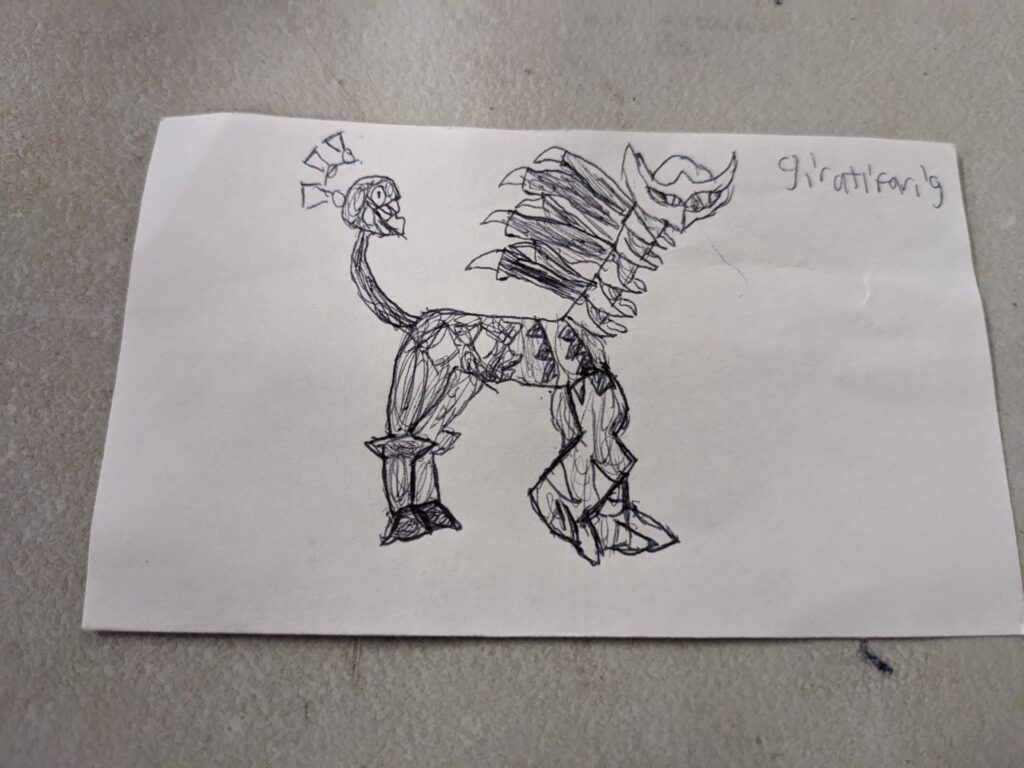 Goofy little pokemon fusion I drew up during a lunch break: Giratifarig!