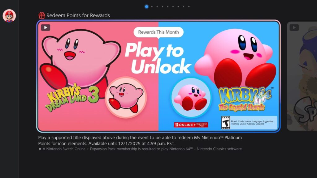 Play to Unlock NSO icons for November are now available