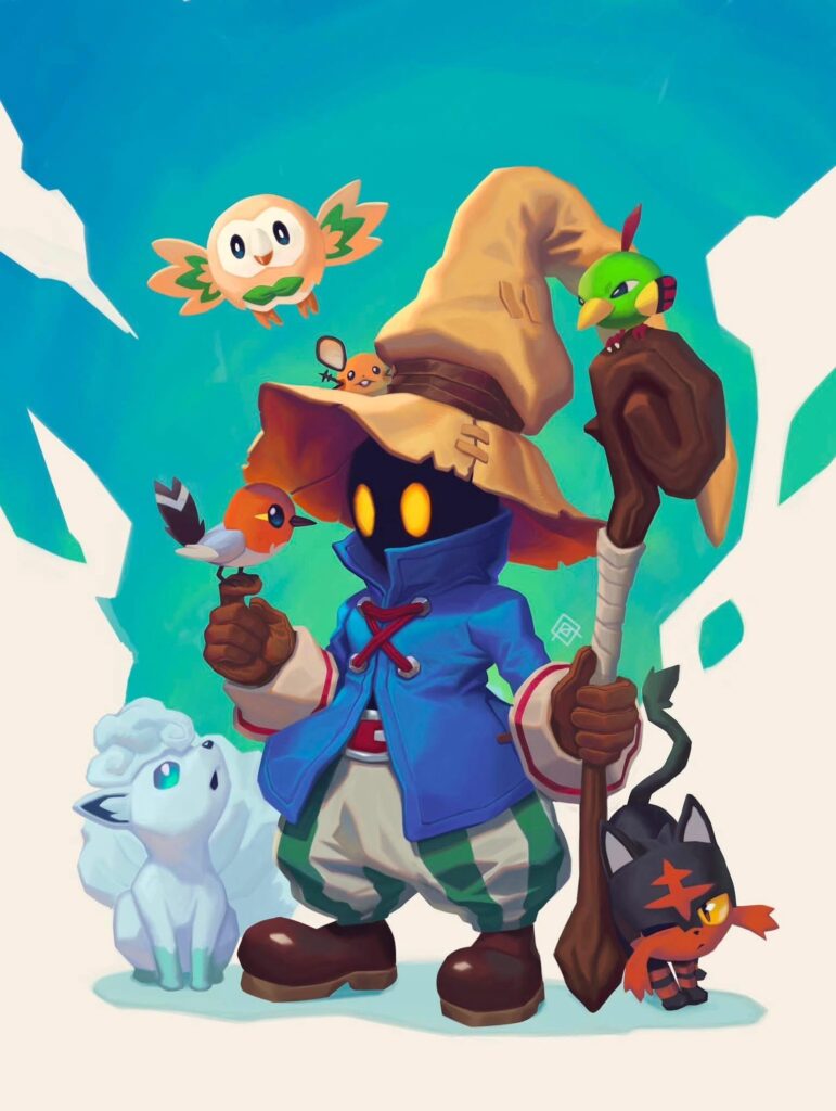 [OC] Vivi (FFIX) with some Pokemon