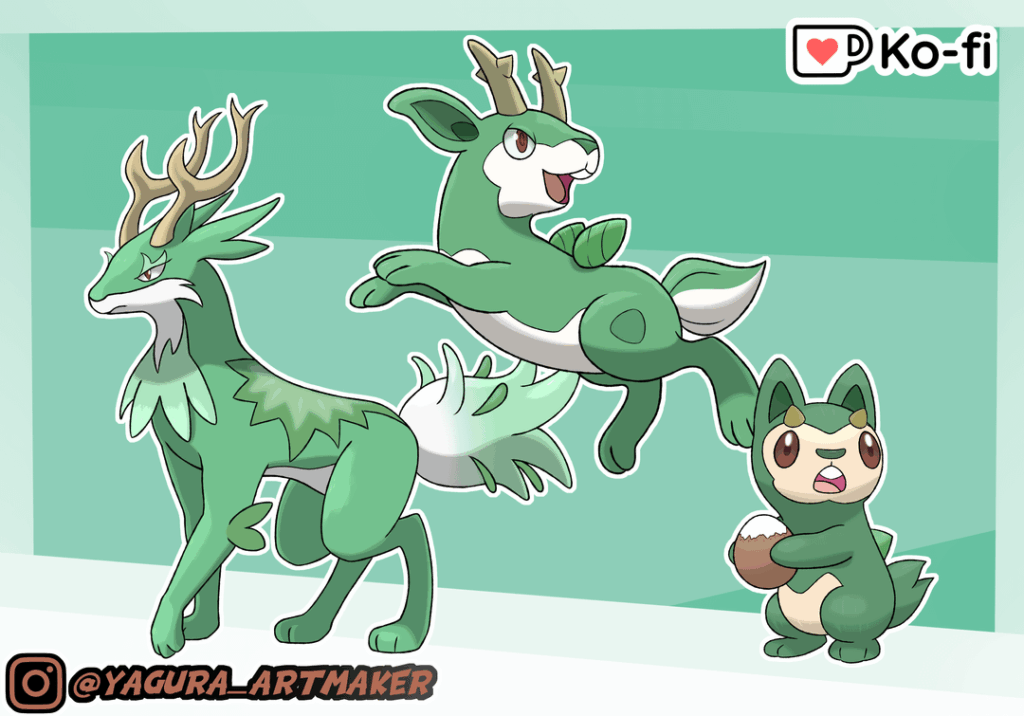 Some fakemon starters from an old project of mine.