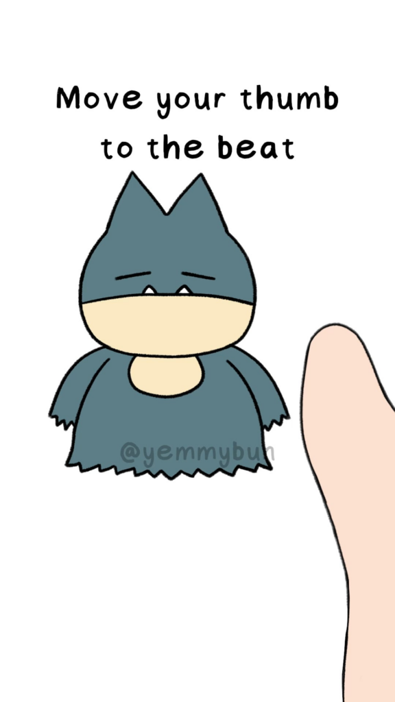 Move your thumb to the beat with Munchlax animation (OC)