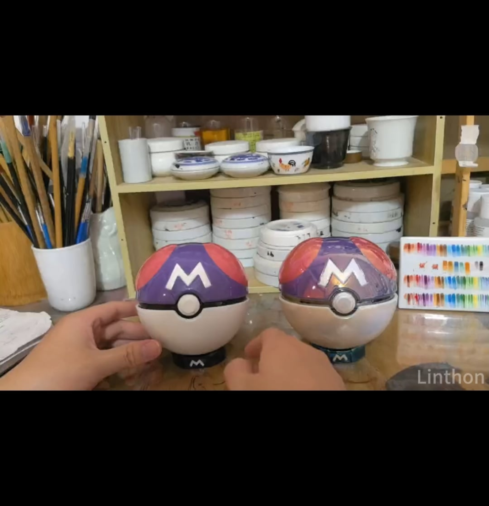 Handmade ceramic Master Ball with a high-gloss finish ✨