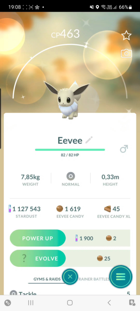 Nicknames for evolving eevee to base trio have been reset