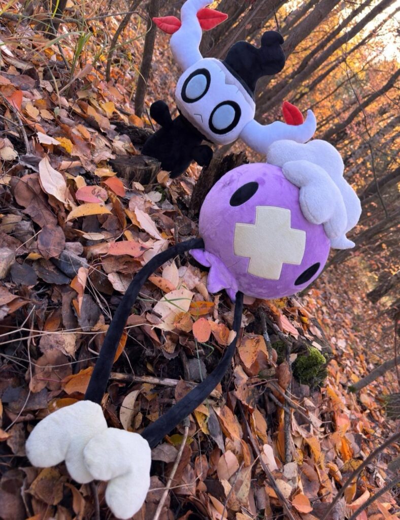 My handmade Pokémon drifloon & phantump plush