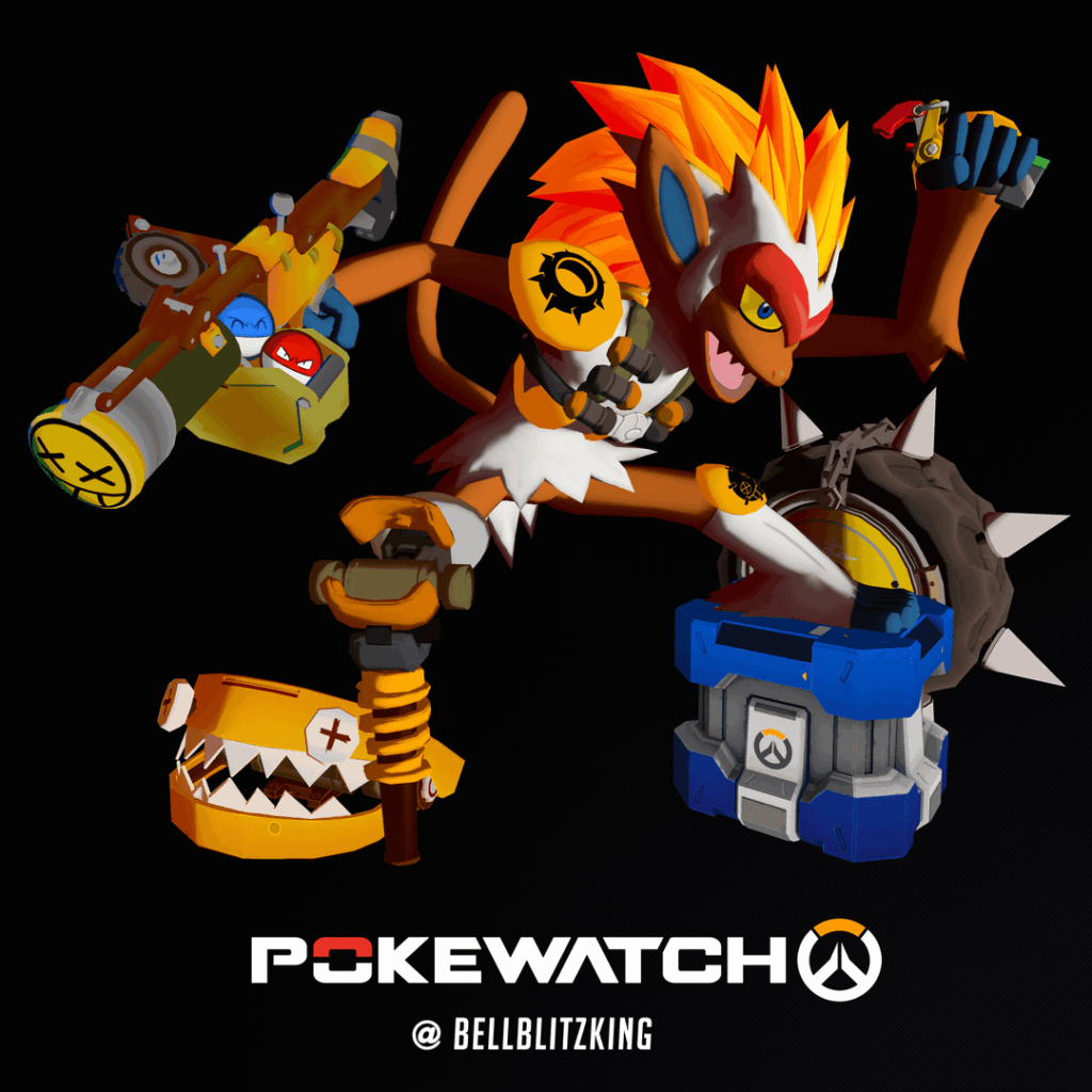 Infernape 3D Fusion! With OW Junkrat Fire Bomber! (OC)