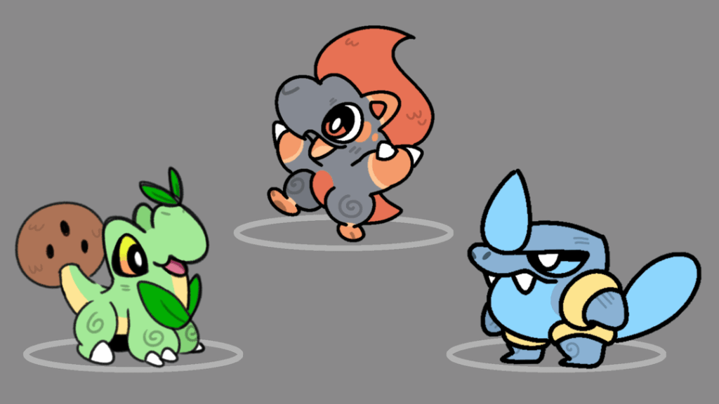 The Starter Trio for My New Region ( + Evolutions )