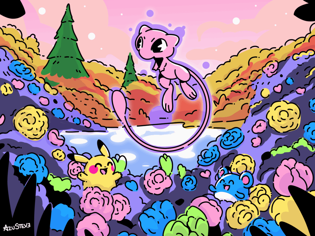 Mew and Friends (Commission) [OC]