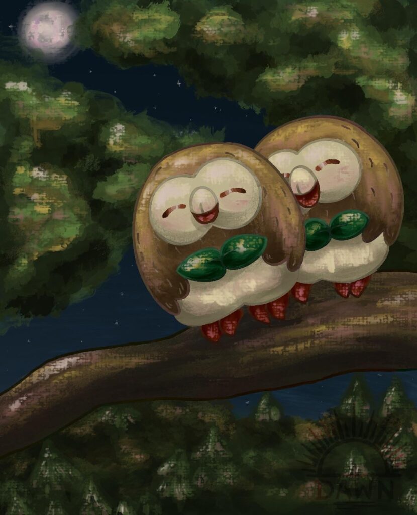 I made a Rowlet artwork 🦉