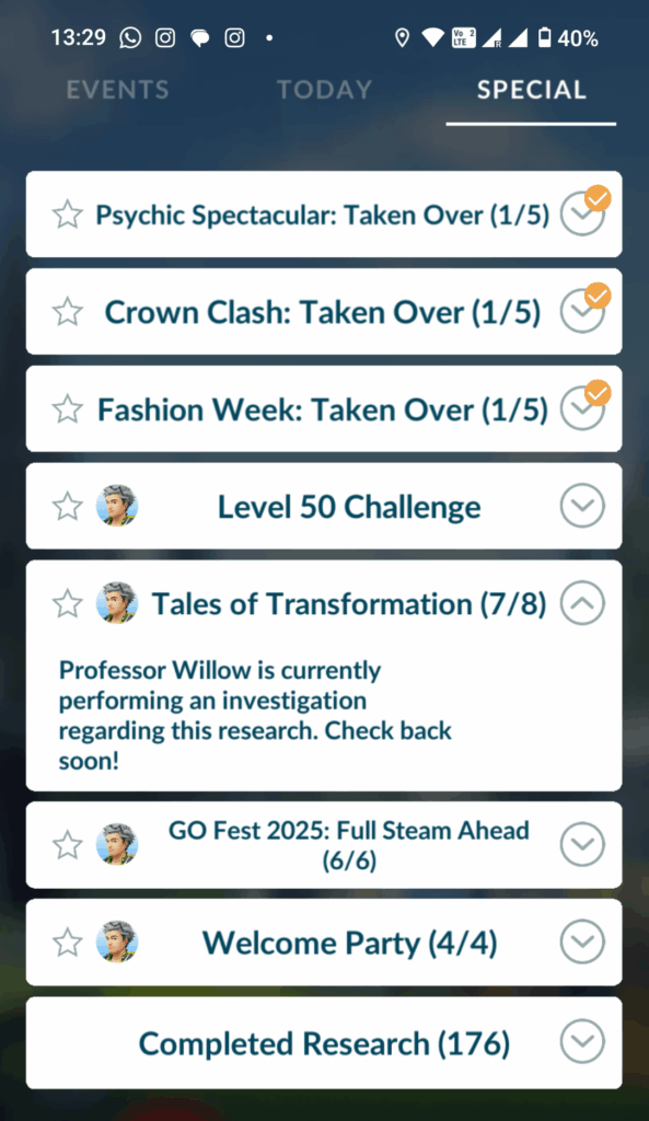 Still no special research and unable to change form