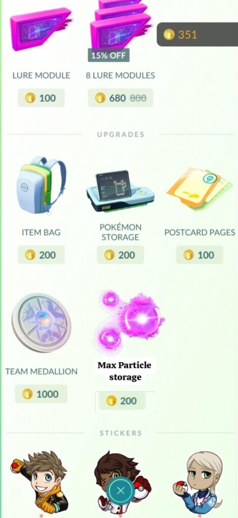 We should be able to upgrade out max particle storage