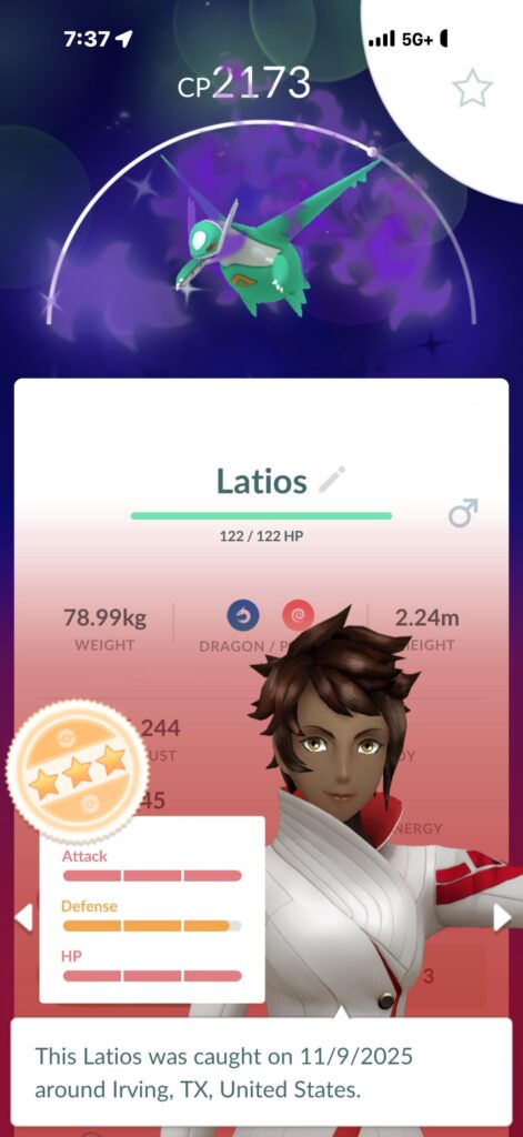 Yesterday I posted about the shiney Stantler and today shiny shadow Latios 😭😭