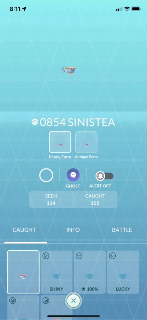 It took 114 sinistea before I finally got the antique form!